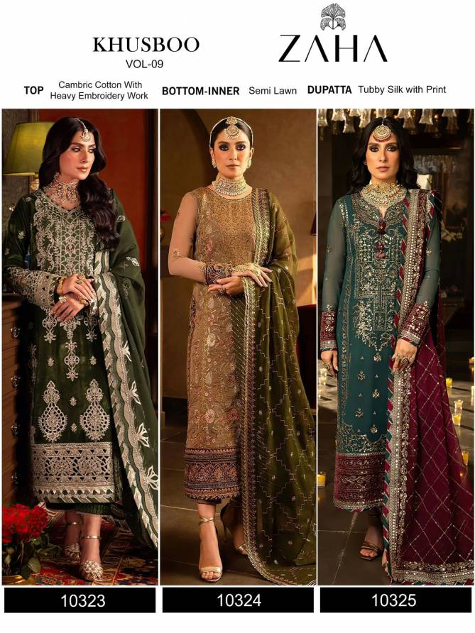 Khusboo Vol 9 By Zaha Georgette Pakistani Suits Wholesale Market In Surat
